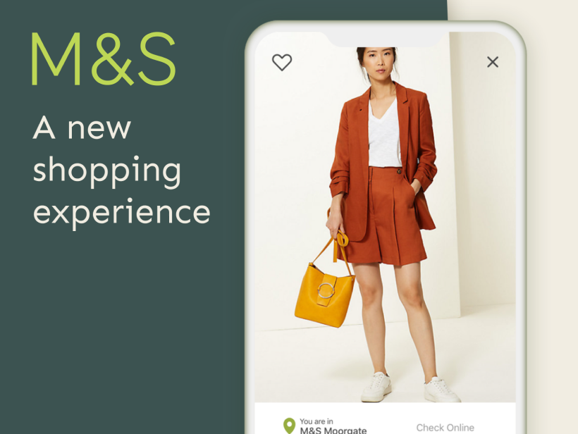 M&S: a new shopping experience, a model shown in the app.